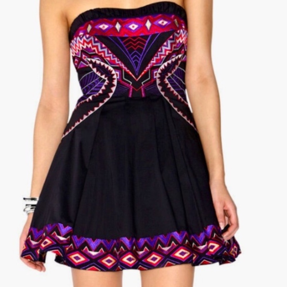 Karen Millen Strapless Embroidered Dress